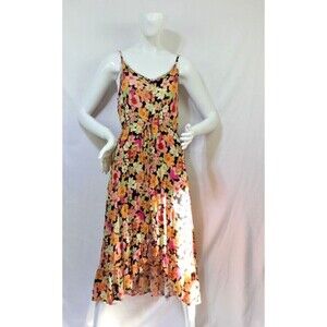 REWIND High Low Maxi Dress Pink Paisley Print Adjustable Thin Straps Women’s M